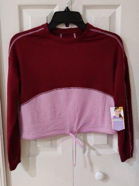 Avia Girls Long Sleeve Maroon Pink Shirt NWT Large